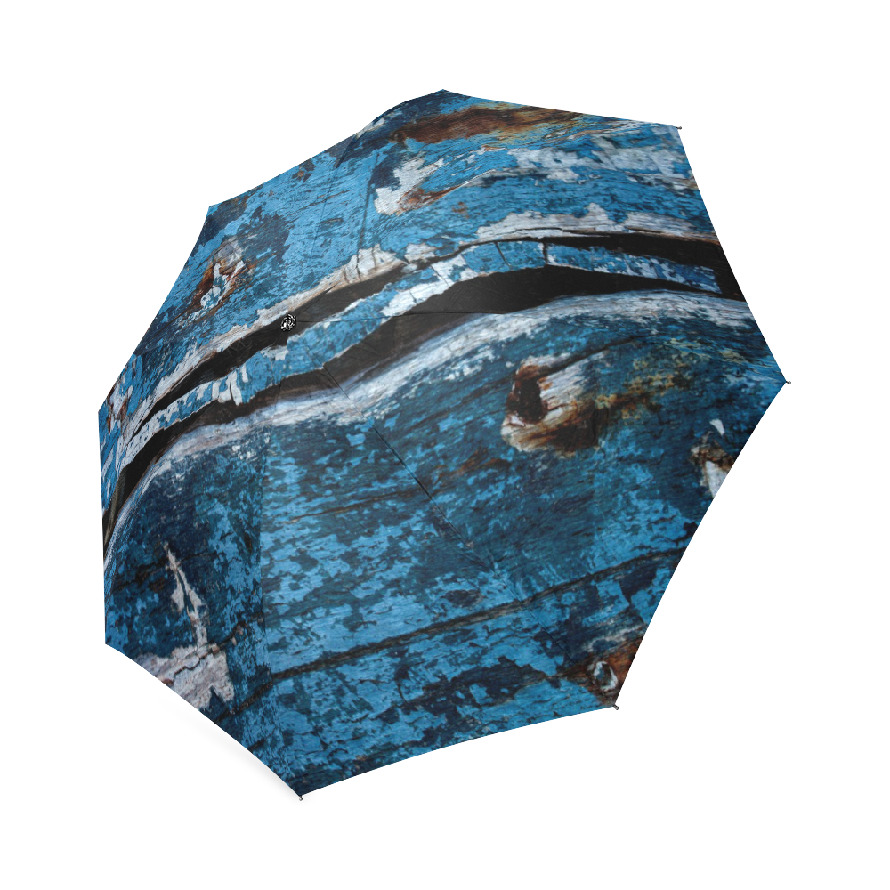 Blue painted wood Foldable Umbrella (Model U01)