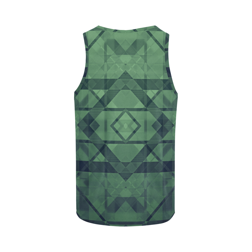 Sci-Fi Green Monster  Geometric design All Over Print Tank Top for Women (Model T43)