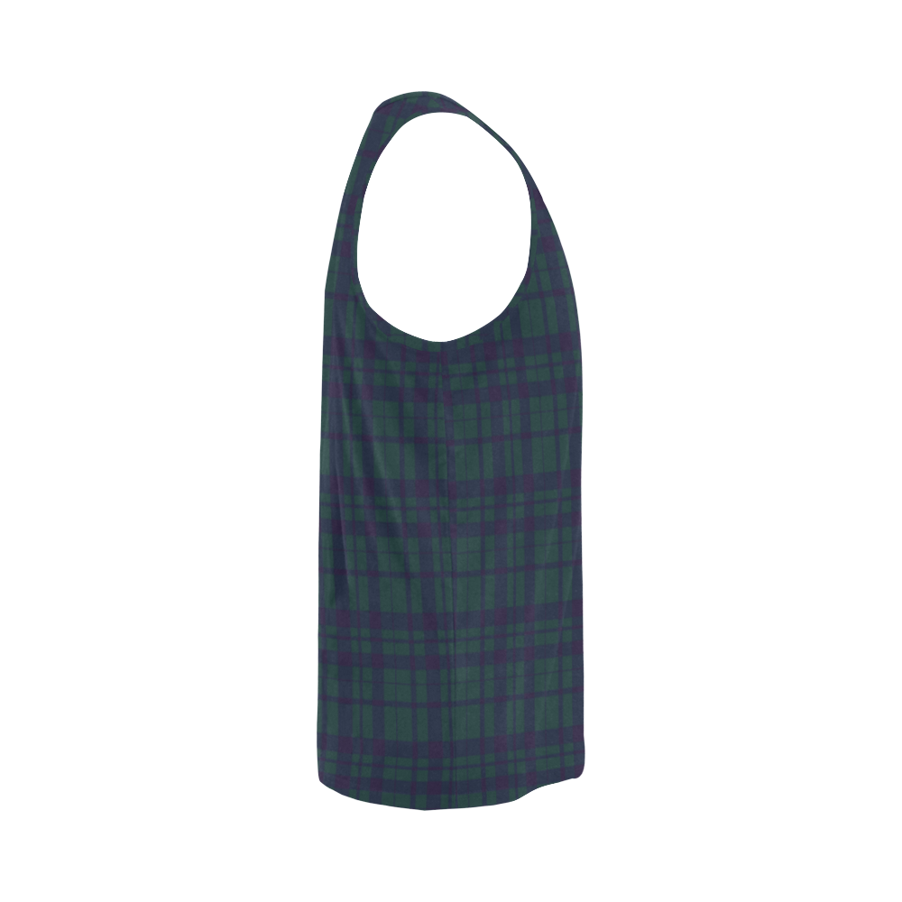 Green Plaid Rock Style All Over Print Tank Top for Men (Model T43)