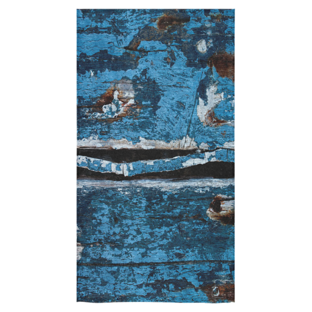 Blue painted wood Bath Towel 30"x56"