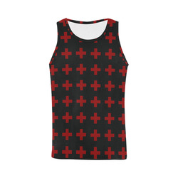 Red Crosses Pattern Rock style All Over Print Tank Top for Men (Model T43)