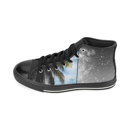 Caribbean Dreaming High Top Canvas Shoes for Kid (Model 017)