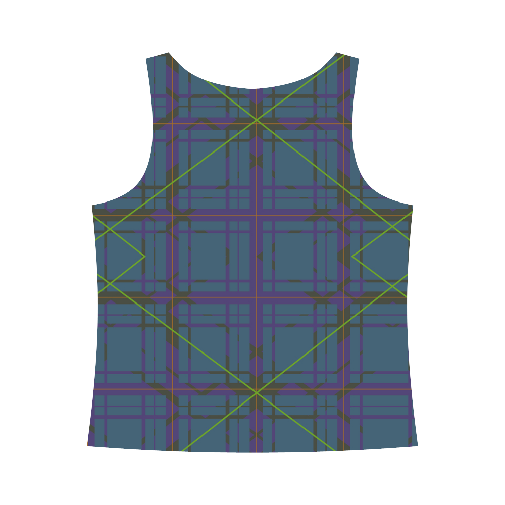 Neon plaid 80's style design All Over Print Tank Top for Women (Model T43)