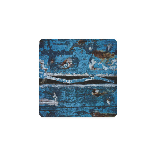 Blue painted wood Square Coaster