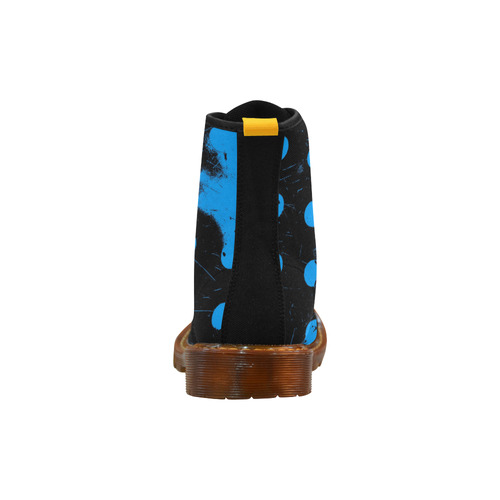 abstract polka dots blue Martin Boots For Women Model 1203H