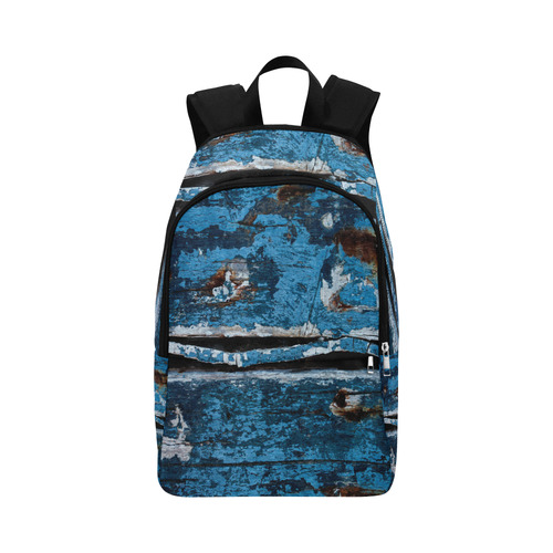 Blue painted wood Fabric Backpack for Adult (Model 1659)