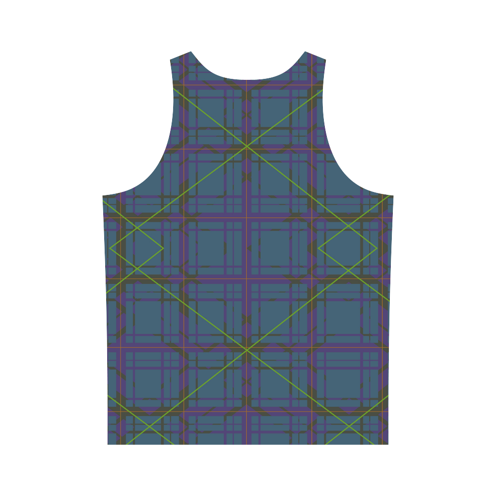 Neon plaid 80's style design All Over Print Tank Top for Men (Model T43)