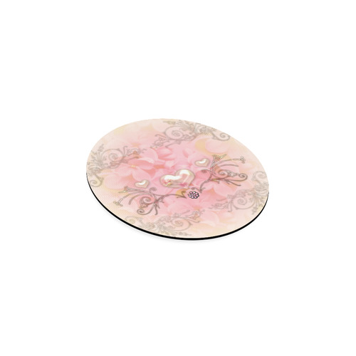 Hearts, soft colors Round Coaster
