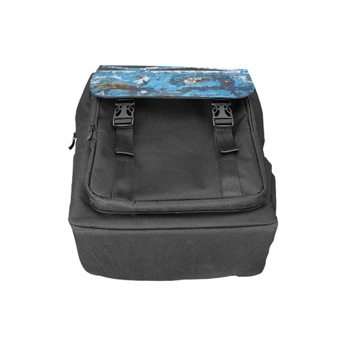 Blue painted wood Casual Shoulders Backpack (Model 1623)