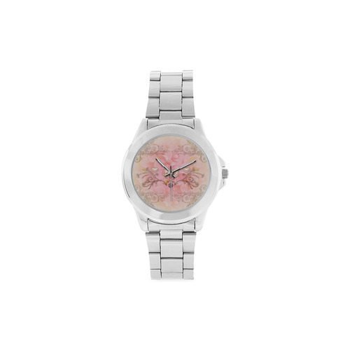 Hearts, soft colors Unisex Stainless Steel Watch(Model 103)