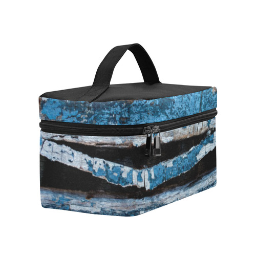 Blue painted wood Lunch Bag/Large (Model 1658)