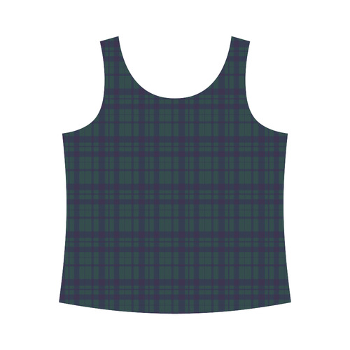 Green Plaid Rock Style All Over Print Tank Top for Women (Model T43)