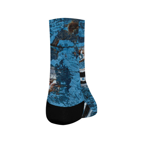 Blue painted wood Crew Socks