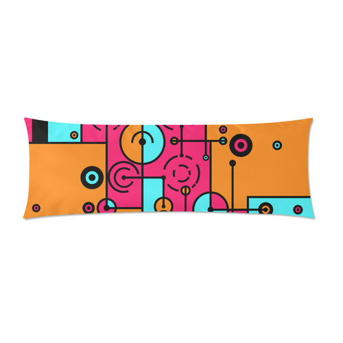 Avant Garde - Lines and Circles Custom Zippered Pillow Case 21"x60"(Two Sides)