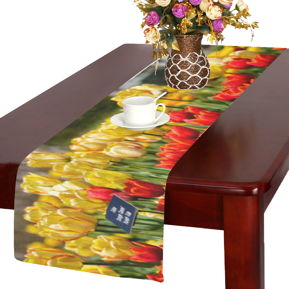 Tulips 4 - Table Runner Table Runner 14x72 inch