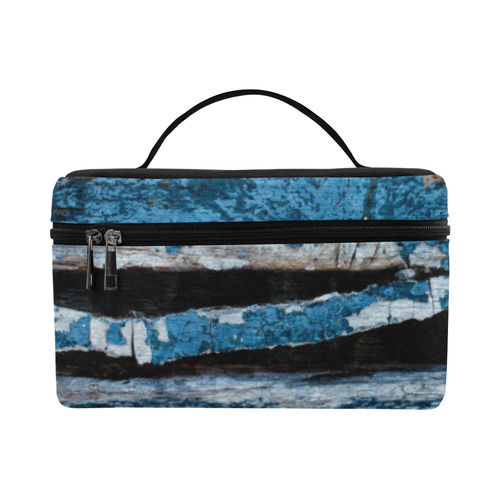 Blue painted wood Lunch Bag/Large (Model 1658)