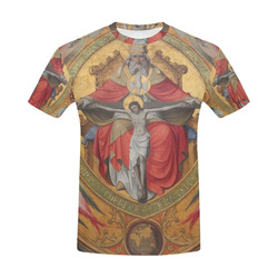 Vintage Jesus on Cross Oil Painting All Over Print T-Shirt for Men (USA Size) (Model T40)