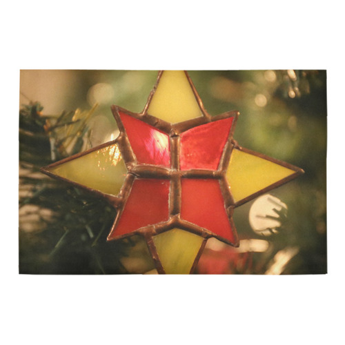 Vintage Christmas Star Ornament Azalea Doormat 24" x 16" (Sponge Material)
