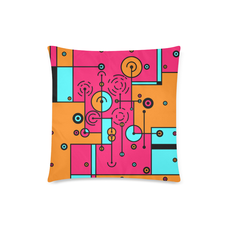 Avant Garde - Lines and Circles Custom Zippered Pillow Case 18"x18"(Twin Sides)