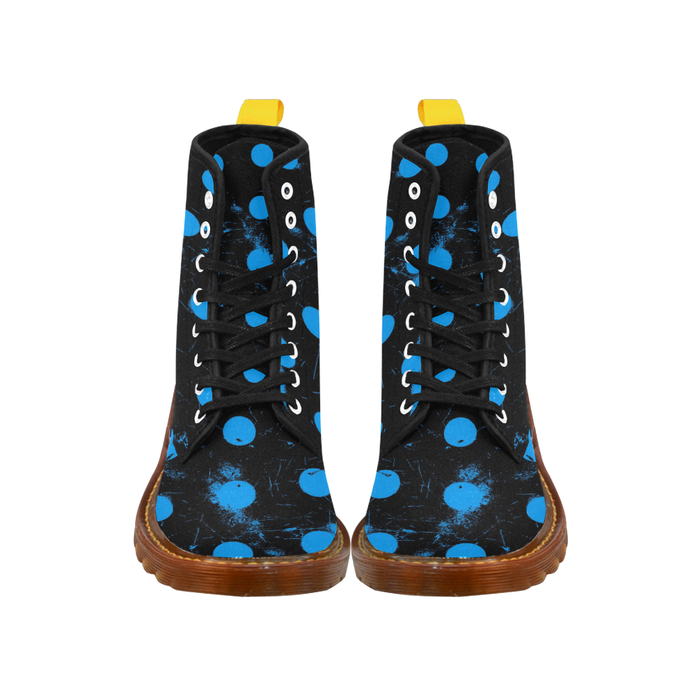 abstract polka dots blue Martin Boots For Women Model 1203H