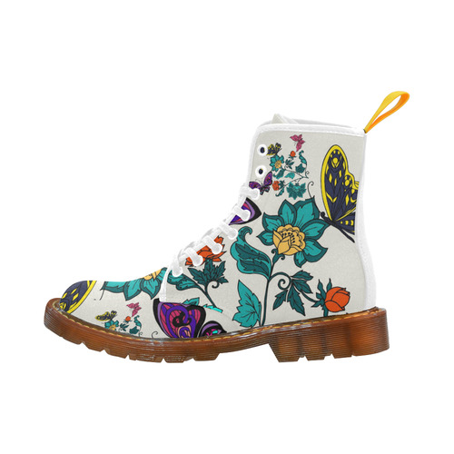 Flowers and Butterflies Martin Boots For Women Model 1203H