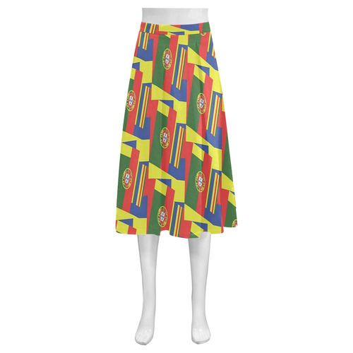 PORTUGAL (ABSTRACT) 2 Mnemosyne Women's Crepe Skirt (Model D16)