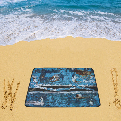 Blue painted wood Beach Mat 78"x 60"