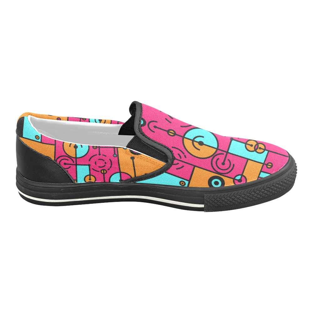 Avant Garde - Lines and Circles Slip-on Canvas Shoes for Kid (Model 019)