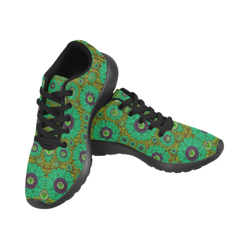 Peacock-flowers in the stars of eden  pop art Men's Running Shoes/Large Size (Model 020)