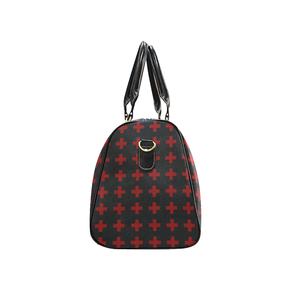 Punk Rock Style Red Crosses Pattern Design New Waterproof Travel Bag/Small (Model 1639)