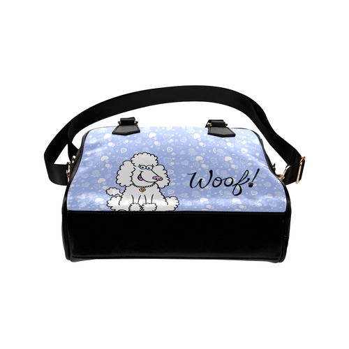 Poodle Woof! ~ blue Shoulder Handbag (Model 1634)