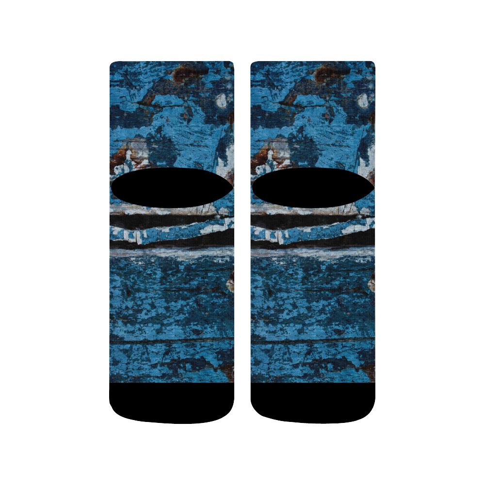 Blue painted wood Quarter Socks