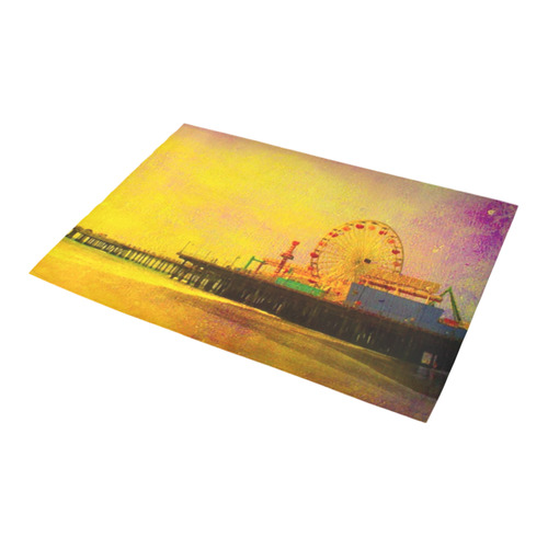 Yellow Purple Santa Monica Pier Azalea Doormat 24" x 16" (Sponge Material)