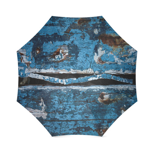 Blue painted wood Foldable Umbrella (Model U01)