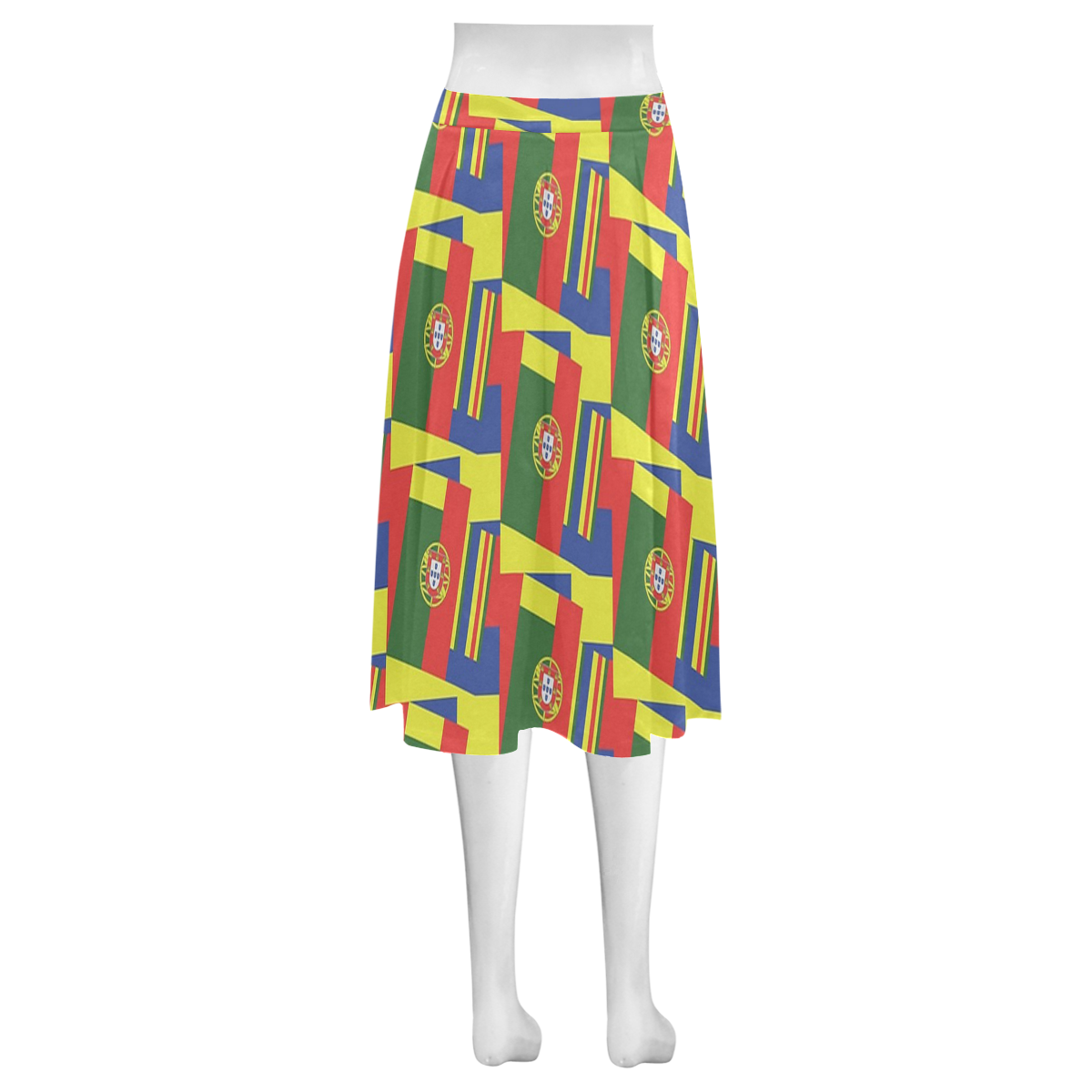 PORTUGAL (ABSTRACT) 2 Mnemosyne Women's Crepe Skirt (Model D16)