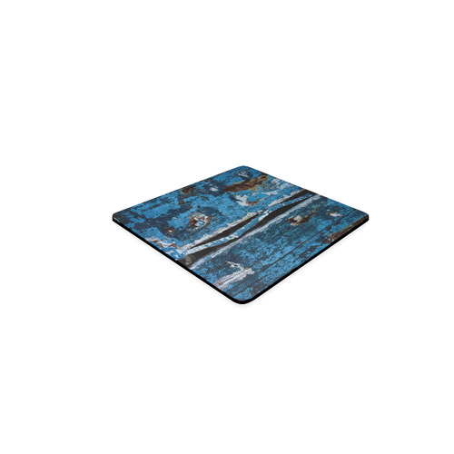 Blue painted wood Square Coaster