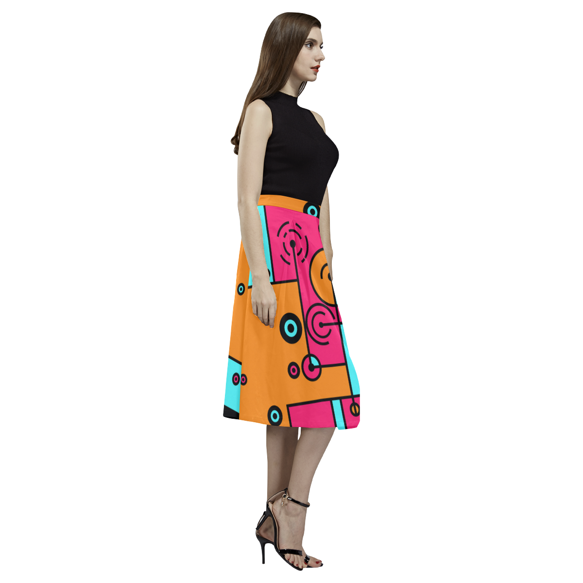 Avant Garde - Lines and Circles Aoede Crepe Skirt (Model D16)