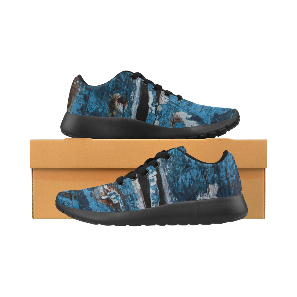 Blue painted wood Women’s Running Shoes (Model 020)