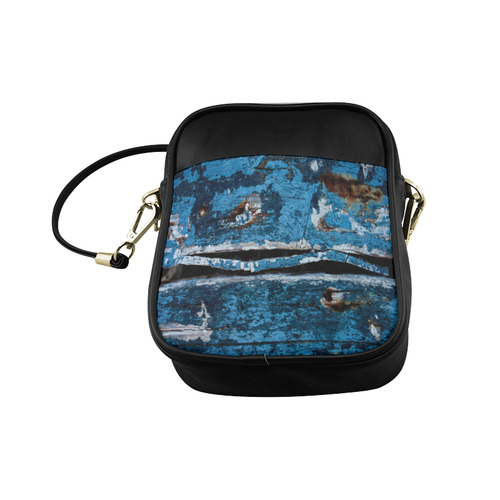 Blue painted wood Sling Bag (Model 1627)