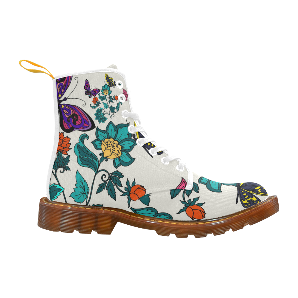 Flowers and Butterflies Martin Boots For Women Model 1203H