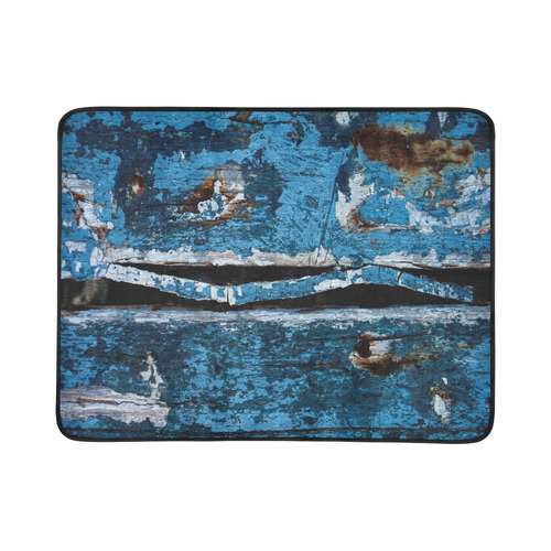 Blue painted wood Beach Mat 78"x 60"