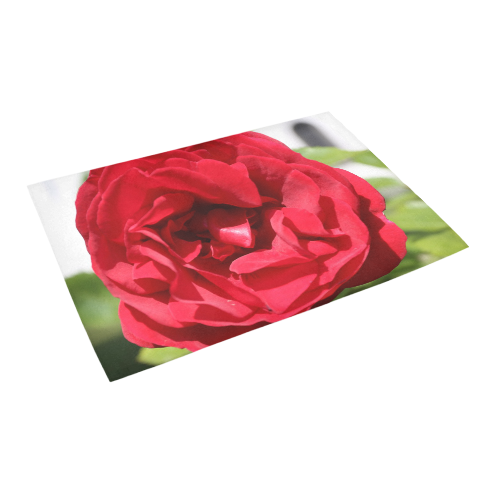 Red Rose Flower Blossom Azalea Doormat 24" x 16" (Sponge Material)