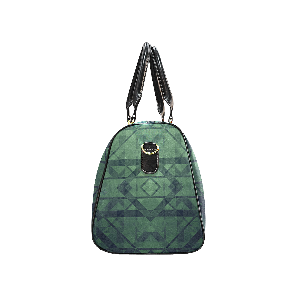 Sci-Fi Green Monster  Geometric design New Waterproof Travel Bag/Small (Model 1639)