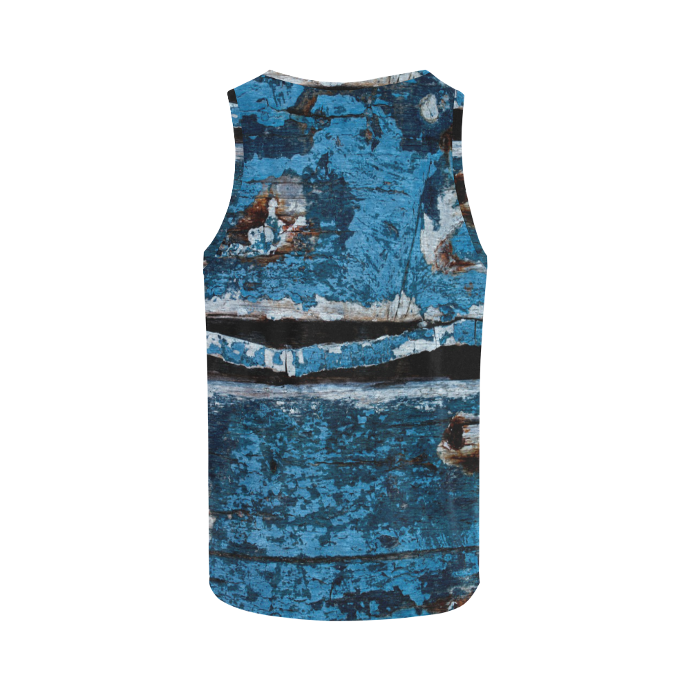 Blue painted wood All Over Print Tank Top for Women (Model T43)