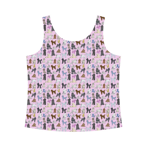 Poodle Tank Pink All Over Print Tank Top for Women (Model T43)