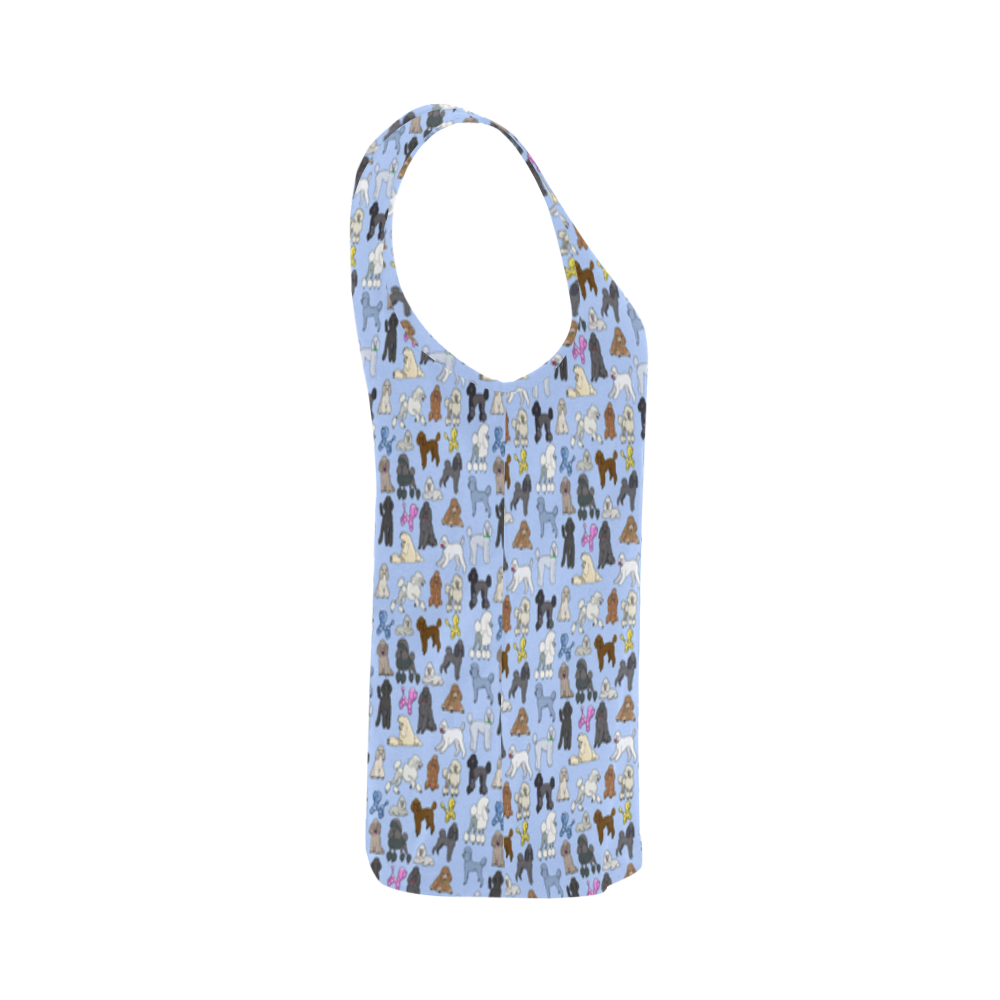 Poodle Tank light blue All Over Print Tank Top for Women (Model T43)