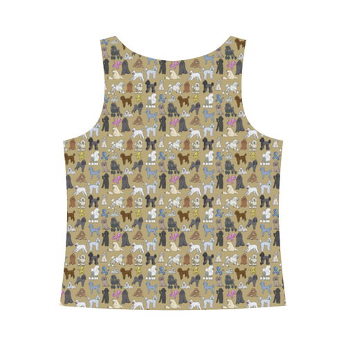 Poodle Tank Tan All Over Print Tank Top for Women (Model T43)