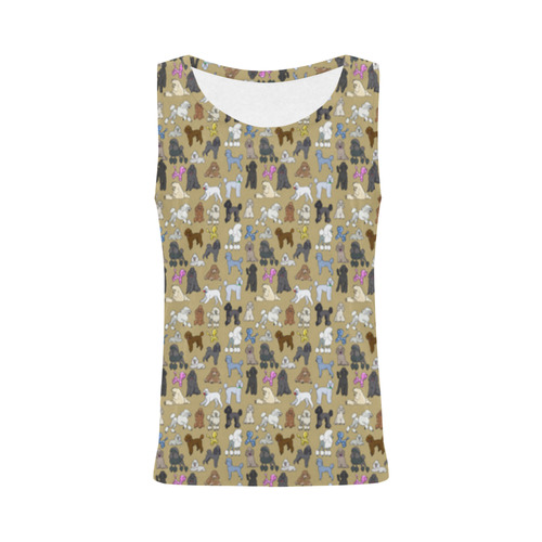 Poodle Tank Tan All Over Print Tank Top for Women (Model T43)