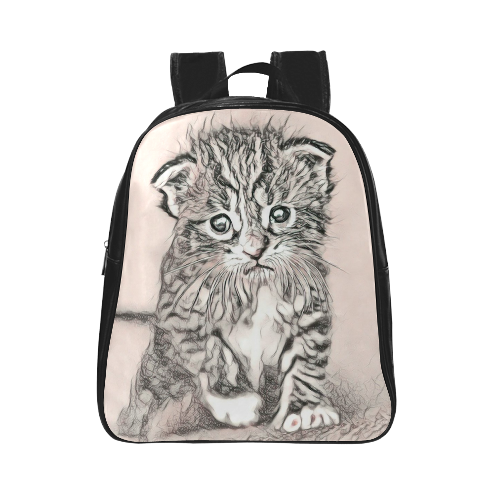 Impressive Animal -Lovely Baby Cat by JamColors School Backpack (Model 1601)(Small)