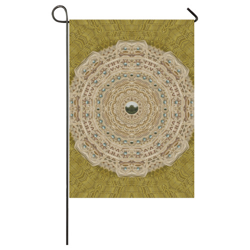 golden forest silver tree in wood mandala Garden Flag 28''x40'' （Without Flagpole）